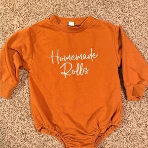 Brown Long Sleeve Baby Onesie